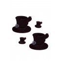 Cafe Dream Nakışlı Çiçekli Supla-amerikan Servisi Seti 4 Parça 30x32cm Kahve