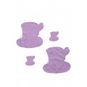 Cafe Dream Nakışlı Çiçekli Supla Amerikan Servisi 4 Parça 30x32cm Lila